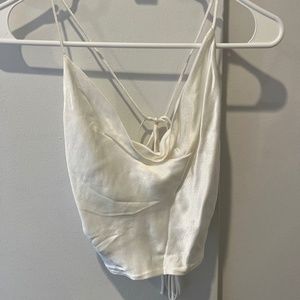 White satin tank